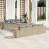 Image de Salon de jardin modulable Vidaxl resine tressee beige 9 pieces 62 x 55 x 69 8 personnes
