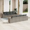 Image de Salon de jardin modulable Vidaxl resine tressee gris 9 pieces x 83 x 69 8 personnes