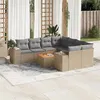 Image de Salon de jardin modulable vidaxl resine tressee beige 9 pieces 62 x 62 x 69 cm 8 personnes