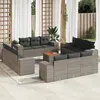 Image de Salon de jardin modulable Vidaxl resine tressee gris 13 pieces x 83 x 69 12 personnes