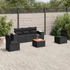 Image de vidaXL Salon de Jardin avec Coussins 6 pcs, Canapés de Patio, Ensemble de Meubles, Mobilier de Terrasse Extérieur, Noir 3225383