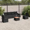 Image de vidaXL Salon de Jardin avec Coussins 7 pcs, Canapés de Patio, Ensemble de Meubles, Mobilier de Terrasse Extérieur, Noir 3225390