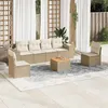 Image de vidaXL Salon de Jardin avec Coussins 7 pcs, Canapés de Patio, Ensemble de Meubles, Mobilier de Terrasse Extérieur, Beige 3225393