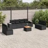 Image de Salon de jardin modulable VIDAXL resine tressee noir 9 pieces x 83 x 69 8 personnes
