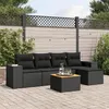 Image de vidaXL Salon de jardin 6 pcs avec coussins noir résine tressée 3225418