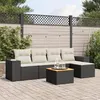 Image de vidaXL Salon de jardin 6 pcs avec coussins noir résine tressée 3225419