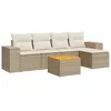 Image de Salon de jardin modulable vidaxl resine tressee 6 pieces 5 personnes 62 x 55 x 69 cm beige