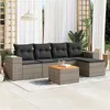 Image de Gris Vidaxl 6 pieces resine tressee salon de jardin modulable 62 x 55 x 69 5 personnes