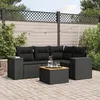 Image de Salon de jardin modulable Vidaxl resine tressee noir 5 pieces x 93 x 69 4 personnes