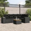 Image de vidaXL Salon de Jardin avec Coussins 6 pcs, Canapés de Patio, Ensemble de Meubles, Mobilier de Terrasse Extérieur, Noir 3225432
