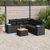 Image de vidaXL Salon de jardin 6 pcs avec coussins noir résine tressée 3225439