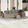 Image de Salon de jardin modulable VIDAXL resine tressee beige 7 pieces x 83 x 69 6 personnes