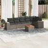 Image de vidaXL Salon de jardin avec coussins 7 pcs gris résine tressée 3225458