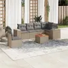 Image de Salon de jardin modulable Vidaxl rotin beige 7 pieces x 83 x 69 6 personnes