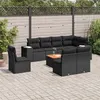Image de vidaXL Salon de jardin 9 pcs avec coussins noir résine tressée 3225481