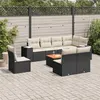 Image de vidaXL Salon de jardin 9 pcs avec coussins noir résine tressée 3225482