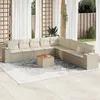 Image de Salon de jardin modulable Vidaxl resine tressee beige 10 pieces x 83 x 69 9 personnes