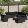 Image de Salon de jardin modulable Vidaxl resine tressee noir 2 pieces 11 personnes