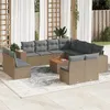 Image de Salon de jardin modulable - Lot de 12 pieces - Resine tressee - Beige - 11 personnes