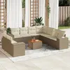 Image de Salon de jardin modulable VIDAXL resine tressee beige 10 pieces x 83 x 69 9 personnes