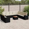 Image de Salon de jardin modulable VIDAXL resine tressee noir 11 pieces x 83 x 69 10 personnes