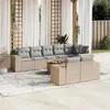 Image de Salon de jardin modulable VIDAXL rotin beige 9 pieces x 83 x 69 8 personnes