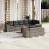 Image de vidaXL Salon de Jardin avec Coussins 9 pcs, Canapés de Terrasse, Ensemble de Meubles de Patio, Mobilier d'Extérieur, Gris 3225535