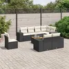 Image de vidaXL Salon de Jardin avec Coussins 9 pcs, Canapés de Terrasse, Ensemble de Meubles de Patio, Mobilier d'Extérieur, Noir 3225538