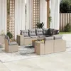 Image de Vidaxl Salon de jardin modulable 9 pièces résine tressée beige 8 personnes table fixe