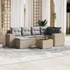 Image de Salon de jardin modulable vidaxl 7 pieces beige 6 personnes 62 x 62 x 69 cm resine tressee