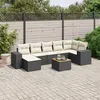 Image de vidaXL Salon de Jardin avec Coussins 8 pcs, Canapés de Terrasse, Ensemble de Meubles de Patio, Mobilier d'Extérieur, Noir 3225552