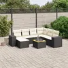 Image de Salon de jardin modulable Vidaxl rotin noir 8 pieces x 83 x 69 7 personnes