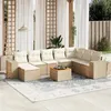 Image de Salon de jardin modulable VIDAXL rotin beige 9 pieces x 83 x 69