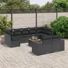 Image de vidaXL Salon de Jardin avec Coussins 10 pcs, Canapés de Terrasse, Ensemble de Meubles de Patio, Mobilier d'Extérieur, Noir 3225593