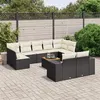 Image de Salon de jardin modulable Vidaxl rotin noir 10 pieces x 83 x 69 9 personnes