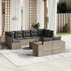 Image de vidaXL Salon de Jardin avec Coussins 10 pcs, Canapés de Terrasse, Ensemble de Meubles de Patio, Mobilier d'Extérieur, Gris 3225598