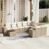 Image de Salon de jardin modulable vidaxl beige resine tressee 10 pieces 62 x 62 x 69 cm 9 personnes
