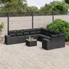 Image de vidaXL Salon de Jardin avec Coussins 11 pcs, Canapés de Terrasse, Ensemble de Meubles de Patio, Mobilier d'Extérieur, Noir 3225635