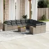 Image de Salon de jardin modulable VIDAXL resine tressee gris 11 pieces x 83 x 69 10 personnes