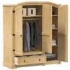 Image de vidaXL Garde-robe Corona 151,5x52x170 cm bois de pin massif, placard, garde-robe de chambre, organisateur de placard, 4005663