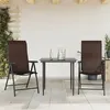 Image de vidaXL Lot de 2 Chaises Pliables de Jardin, Sièges de Terrasse, Chaises de Balcon, Meubles de Patio Extérieur, Marron Résine 4007138