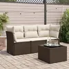 Image de Salon de jardin modulable VIDAXL rotin marron 4 pieces x 179 x 69 3 personnes