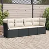 Image de Salon de jardin modulable VIDAXL resine tressee noir 4 pieces x 234 x 69 4 personnes