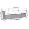 Image de Salon de jardin modulable Vidaxl resine tressee beige 4 pieces x 234 x 69 4 personnes