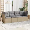 Image de vidaXL Salon de jardin avec coussins 4 pcs beige résine tressée 3249068