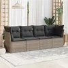 Image de Salon de jardin modulable VIDAXL resine tressee gris 4 pieces x 234 x 69 4 personnes