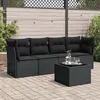 Image de Salon de jardin modulable Vidaxl resine tressee noir 5 pieces x 234 x 69 4 personnes