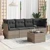 Image de Salon de jardin modulable Vidaxl resine tressee gris 5 pieces x 234 x 69 4 personnes
