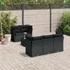 Image de Salon de jardin modulable Vidaxl resine tressee noir 6 pieces x 124 x 69 5 personnes
