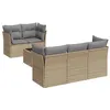Image de Salon de jardin vidaXL avec coussins 6 pcs beige et gris tressée